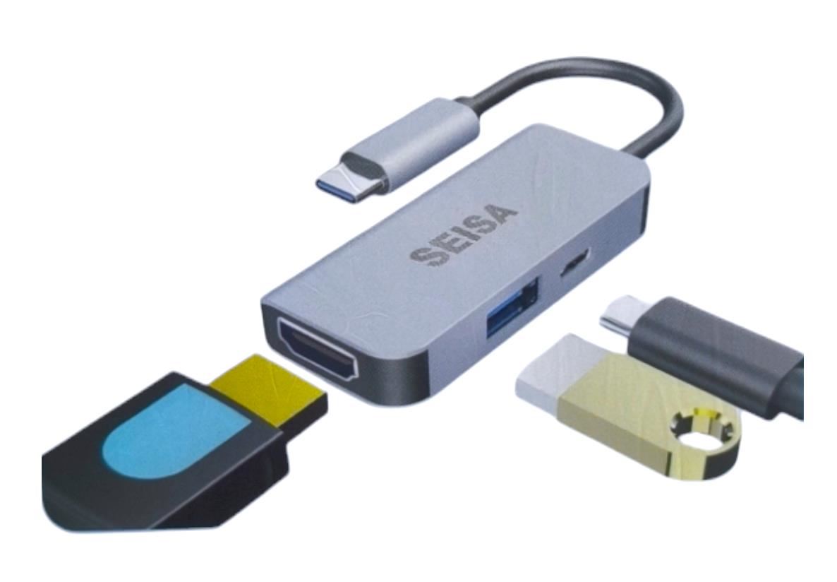 CONVERTIDOR 3 EN 1: TIPO-C A HDMI + USB3.0 + PD